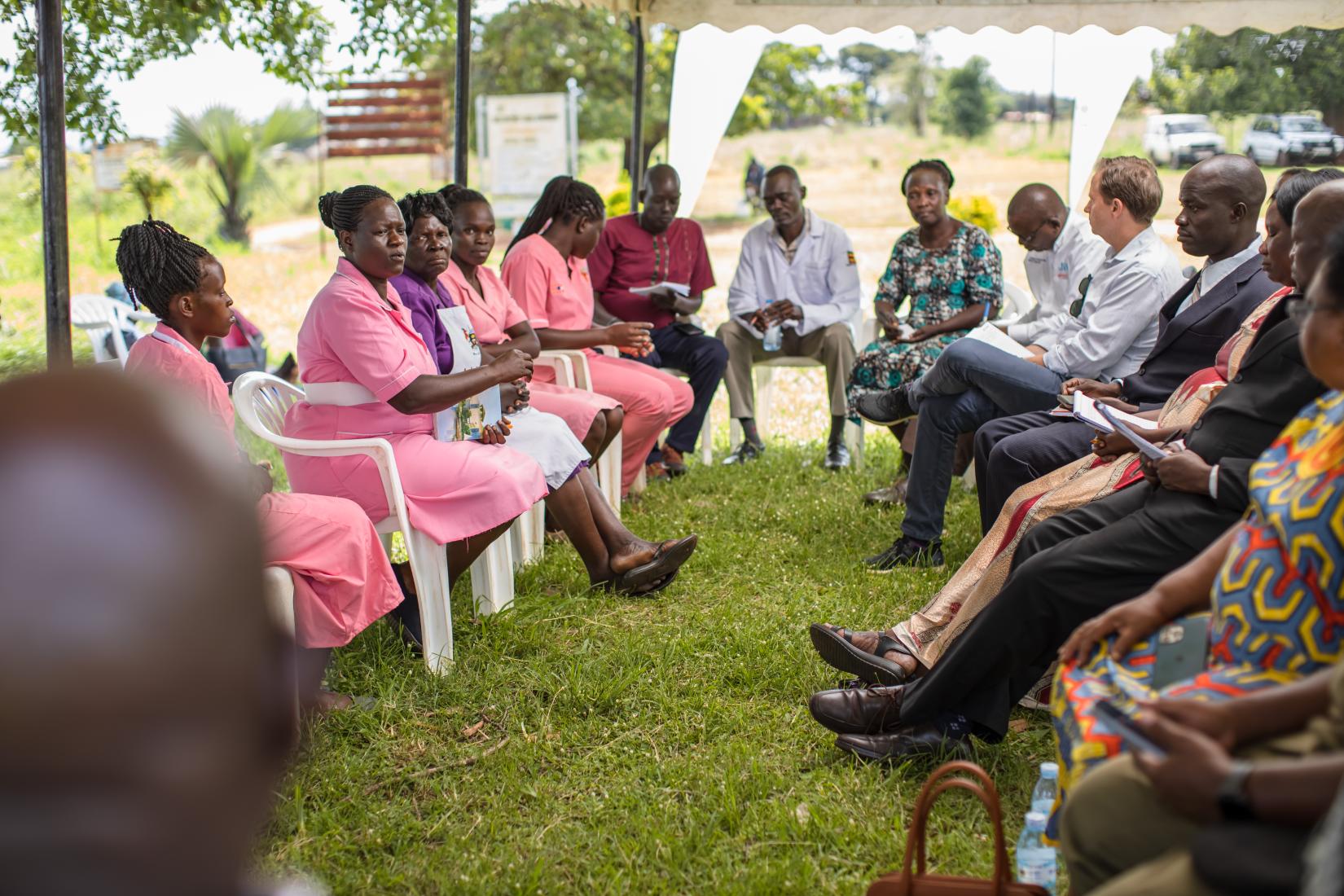 Midwives interact with the delegation from Embassy of Sweden