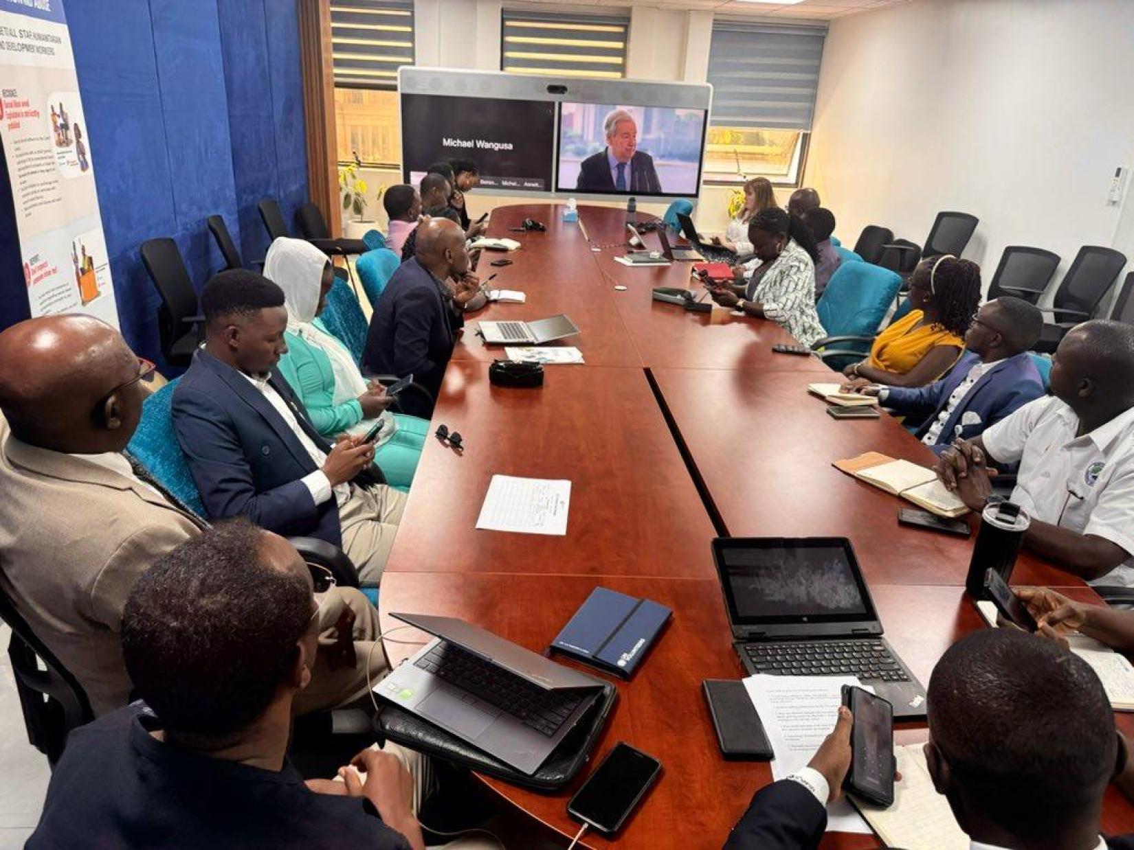 Ugandan Youth changemakers during the dialogue on the UN Secretary-General's landmark Address 