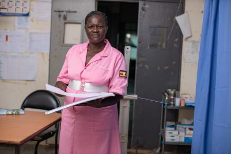 Grace Lakot, a midwife at Patiko Health Centre III