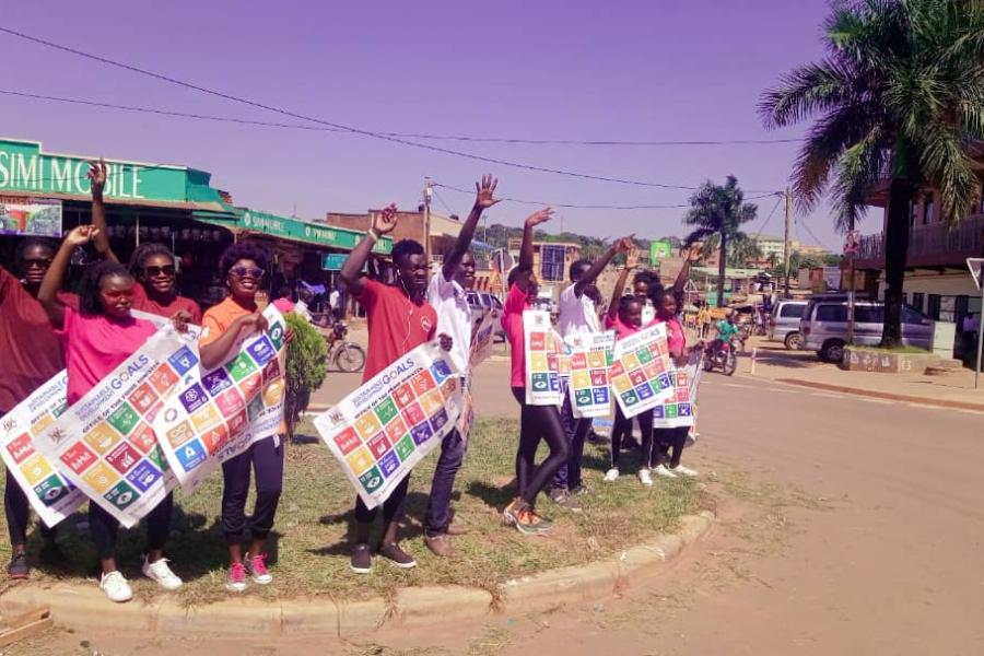 Flash mob promoting SDGs in Gulu City, Northern Uganda