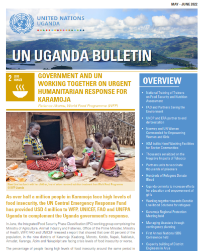 Cover page of UN Uganda Bulletin May- June 2022