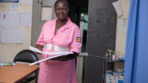 Grace Lakot, a midwife at Patiko Health Centre III